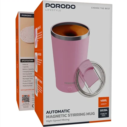 ماگ همزن دار شارژی پرودو Porodo مدل PDSSMHQ168BL ظرفیت 400 میلی لیتر