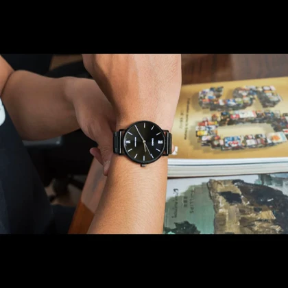 ساعت مچی کاسیو های کپی مردانه مشکی فول بلک با جعبه و کارت گارانتی اصلی