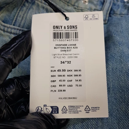 شلوار جین مردانه نیم بگ only & sons کد 309 سایز 30