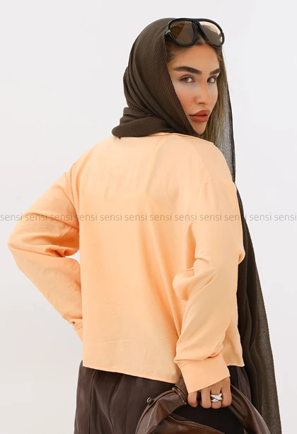 شومیز زنانه دوتیکه جلو پیچ کد1006291