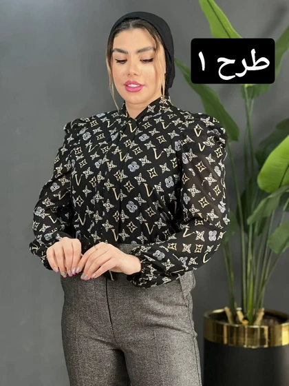 شومیز حریر آستین پف کد 1578