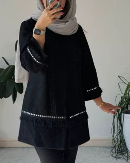 مانتو مزونی مشکی مهشید