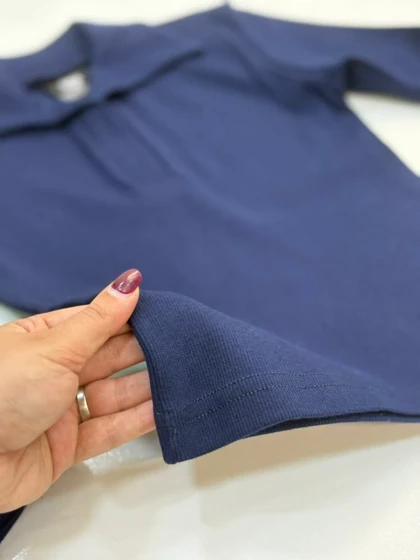 کراپ یقه دار استین بلند 1698