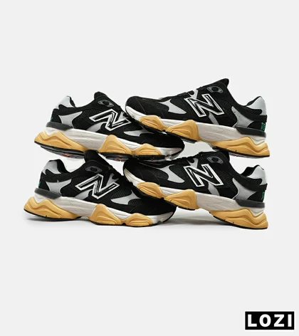 کفش کتانی مردانه و زنانه مشکی زرد NEW BALANCE 9060