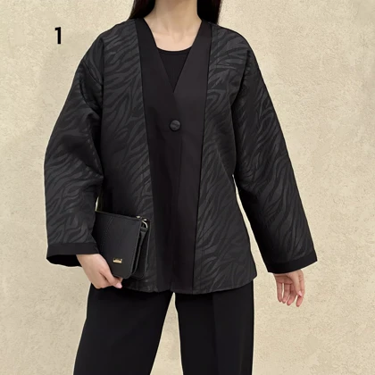 کت تک دکمه طرحدار 1002222