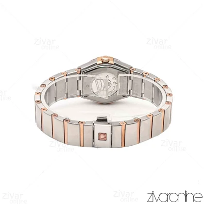 ساعت امگا کانسلیشن زنانه صفحه مشکی ایندکس نگین‌دار 106810