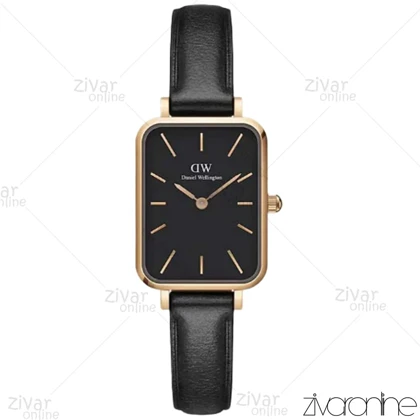 ساعت دنیل ولینگتون زنانه قاب رزگلد صفحه مشکی بند چرم 103871