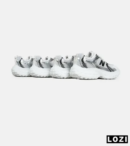 کفش کتانی مردانه و زنانه سفید طوسی مشکی NEW BALANCE 530 V02