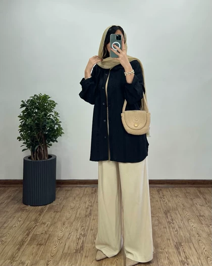 تونیک مانتویی سوزندوزی مراکشی با قد بلندتر کد 2635