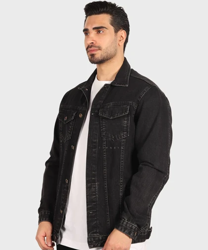 کت جین ذغالی ساده 0264