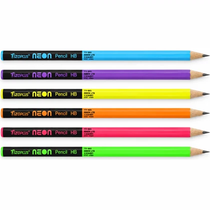 مداد مشکی HB تیزو Tizo مدل Neon مثلثی پک 12 عددی