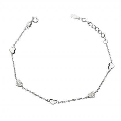 دستبند نقره قلب کد 351284