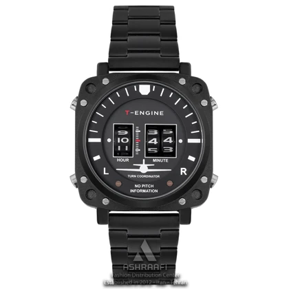 ساعت تی انجین مشکی T-Engine Drum Roller 40K