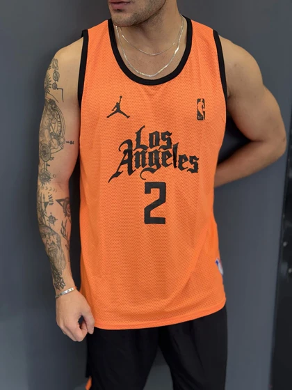 ست بسکتبالی لس آنجلس (Los Angeles) پارچه فلامنت سوزنی طرح آجری (8 رنگ)