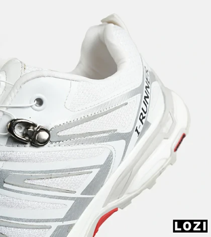 کفش کتانی مردانه و زنانه سفید طوسی I-Runner مدل 7917