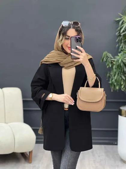 مانتو سر آستین چاک جیب نما