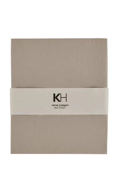 ملحفه دو نفره Karaca Home مدل Basic پنبه - طوسی