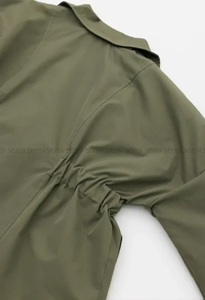 بارانی کمرکش کتان کد1004289