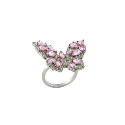 انگشتر دخترانه مدل پروانه نگینی