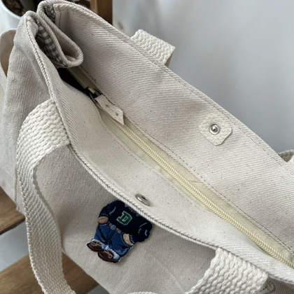 توت بگ کرمی طرح polo bear ساک پارچه ای سایز اسمال