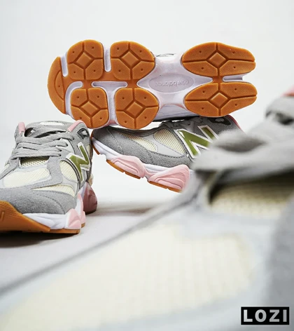 کفش کتانی زنانه طوسی لیمویی صورتی NEW BALANCE 9060