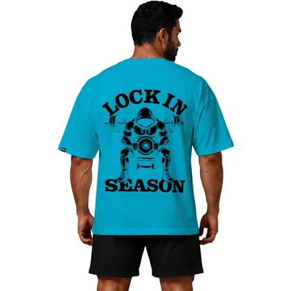 تیشرت مردانه زنانه اورسایز نخی 1991 Lock In Season مدل TS19110