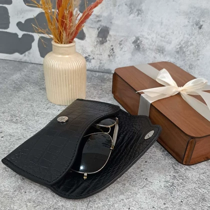 قاب عینک چرم طبیعی مدل ریبن