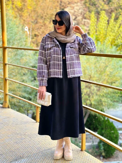 ست پیراهن مانتویی و کت شانل آلا