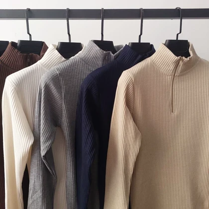 بلوز نیم زیپ پلیسه پنبه