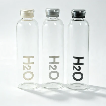 بطری پیرکس 1 لیتر درب پیرکس H2O