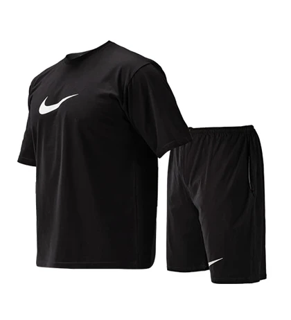 ست تیشرت و شلوارک مردانه طرح دار Nike یقه گرد مشکی