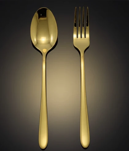 ست قاشق و چنگال استیل طلایی یونیک (unique) /a239