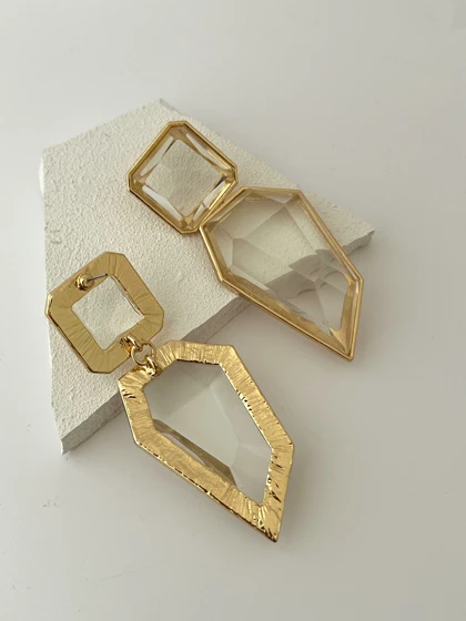 گوشواره دو سنگ دفرمه زارا