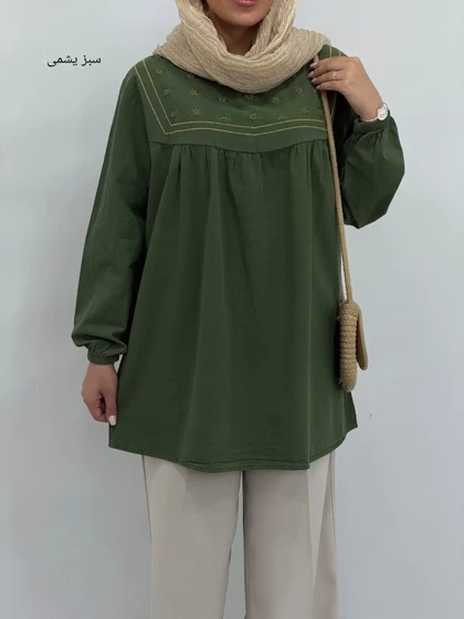 مانتو لینن گلدوزی پونه 1