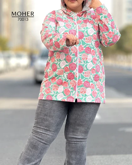 هودی زنانه سایز بزرگ طرح گل