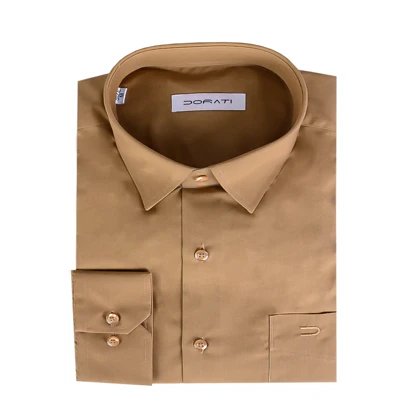 پیراهن مردانه رسمی ساده قهوه‌ای