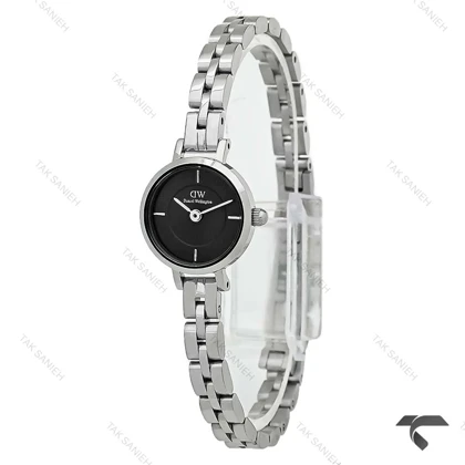ساعت DW زنانه مینی Petite سیلور صفحه مشکی بندفلزی DW-10438-L