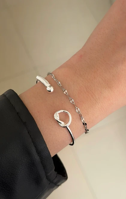 ست بنگل گره و زنجیر استیل