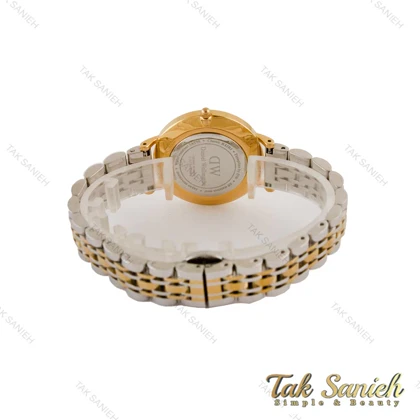 ساعت DW زنانه دورنگ طلایی صفحه مشکی مدیوم DW-5296-L