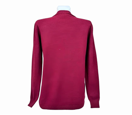 کاردیگان زنانه طرح گل‌دوزی ژاکت یقه هفت مجلسی (لبه موج‌دار)