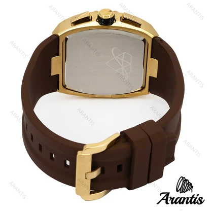 ساعت الکسا 3006 مردانه چند موتوره بند رابر قهوه ای m-10143