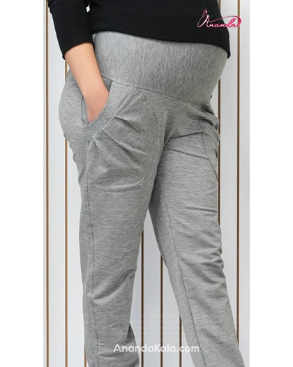 شلوار بارداری ملانژ گت دار