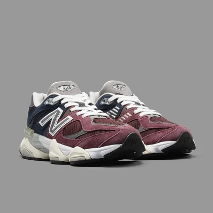 نیوبالانس 9060 مشکی زرشکی آبی New Balance 9060 Burgundy Blue
