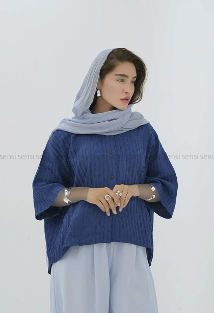 شومیز پری راه راه ابریشم