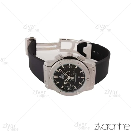 ساعت هابلوت مردانه کلاسیک فیوژن سه موتوره مشکی طوسی بند رابر 104060