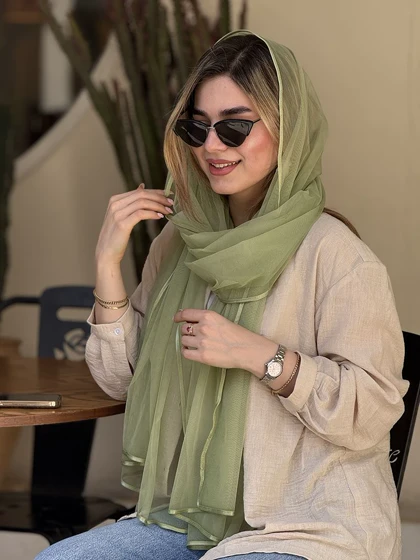 شال حریر شیشه ای نیل کد802