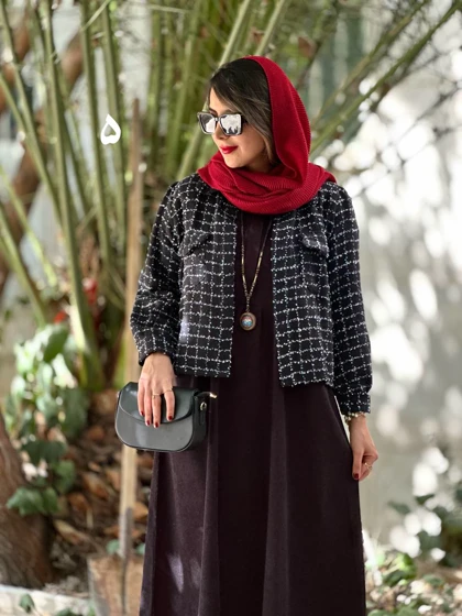 ست پیراهن مانتویی و کت شانل آلا