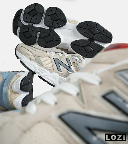 کفش کتانی مردانه و زنانه کرم آبی NEW BALANCE 9060 مدل 7314