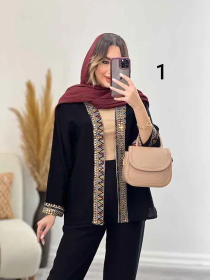 ست کت و شلوار پولک دوزی