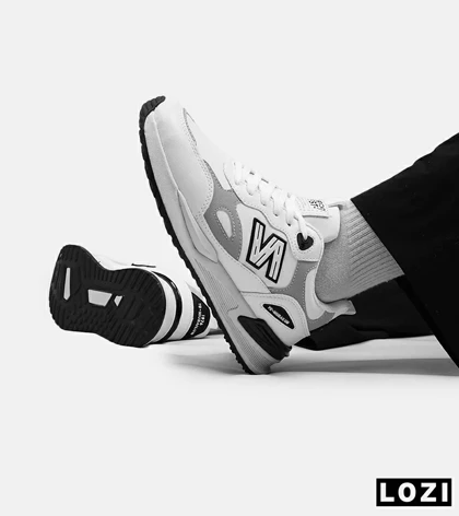 کفش کتانی مردانه سفید طوسی NEW BALANCE yg niubailun
